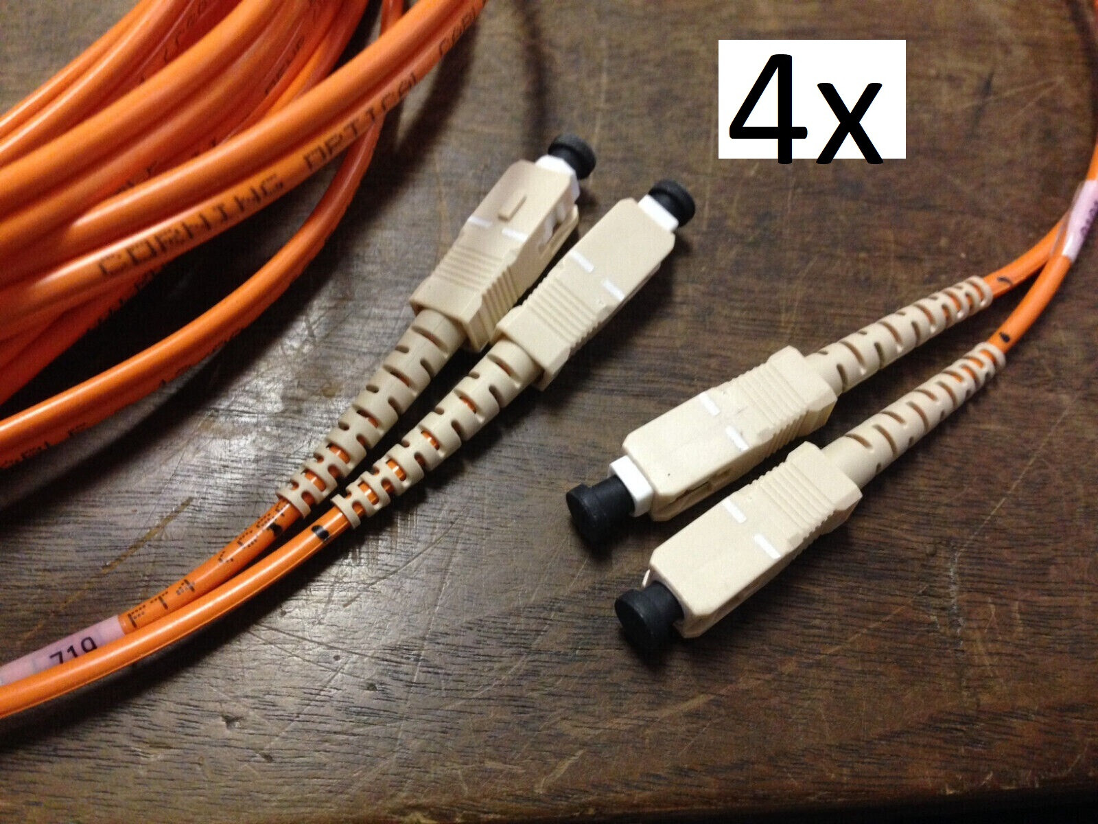 4X CORNING Fiber Optic Cable 33 ft /10M SC-SC MULTIMODE DUPLEX 62.5/125 OFN FT4