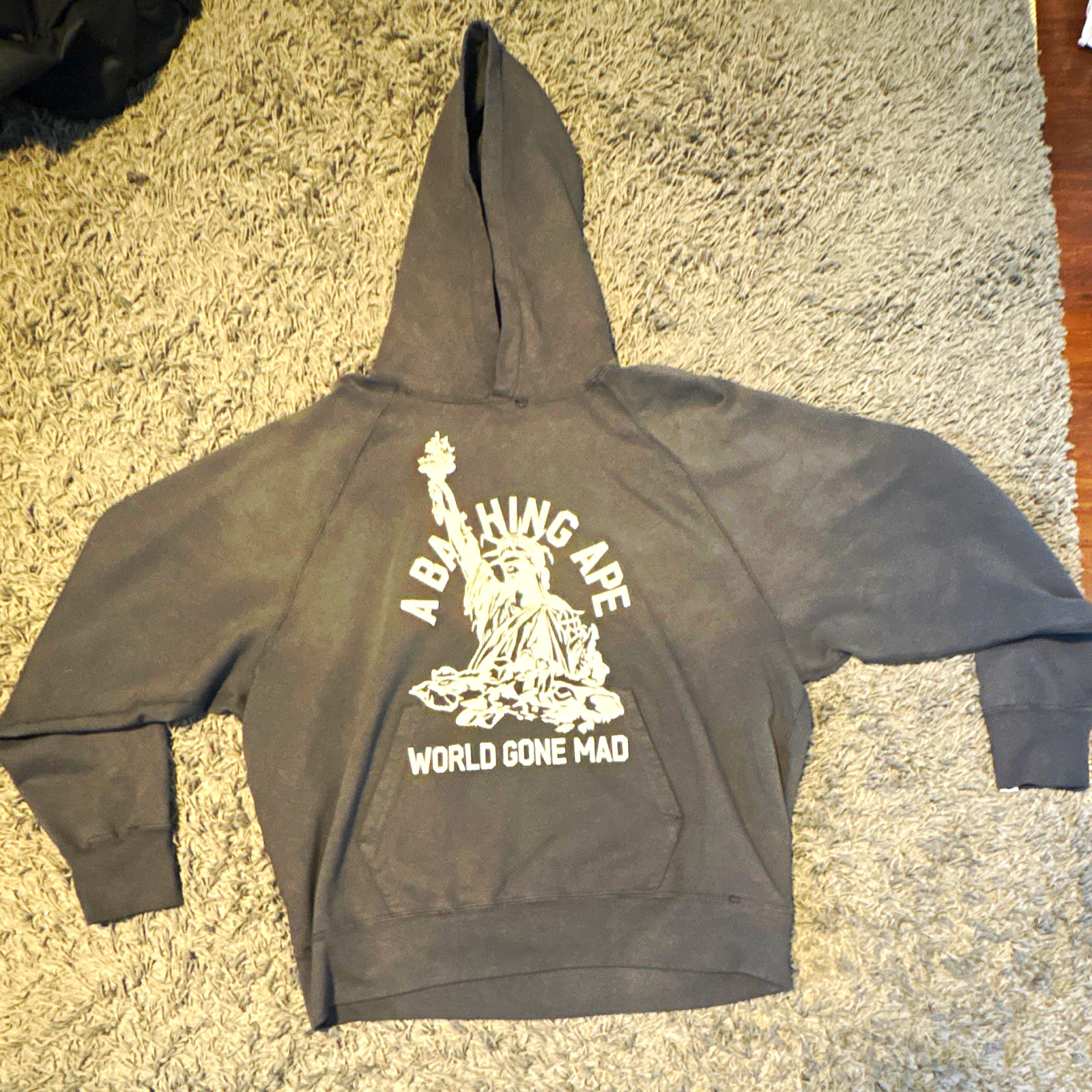 A Bathing Ape Destroy Washed Relaxed Fit Pullover Hoodie L