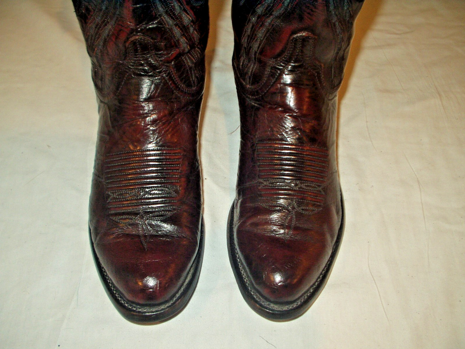Vtg LUCCHESE All Leather Cowboy Western Boots Size 8.5EE Men\'s *Black Cherry* Vtg LUCCHESE All Leather Cowboy Western Boots Size 8.5EE Men\'s *Black Cherry*