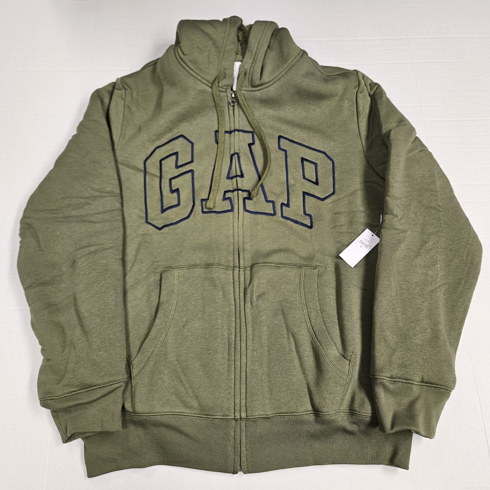 GAP Arch Logo Zip-UP Hoodie \'Army Green\' Sherpa Lined - Size Medium - NEW W/ TAG
