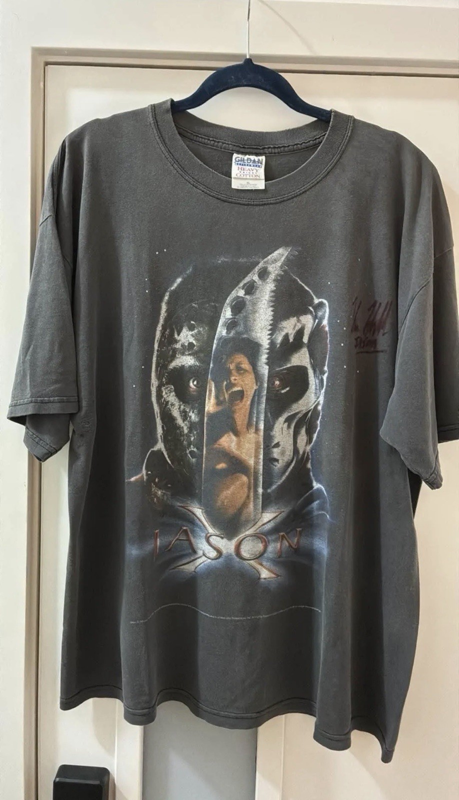 2002 Jason X Movie Promo Vintage Horror Shirt Signed By Actor Kane Hodder (Jason