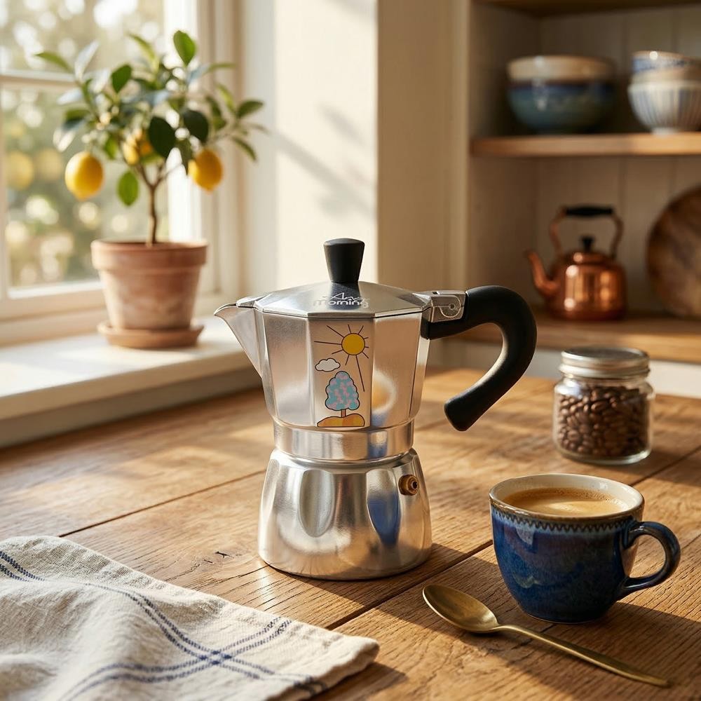 Any Morning Stovetop Espresso Maker, Moka Pot, Italian Coffee Maker, Coffee Perc