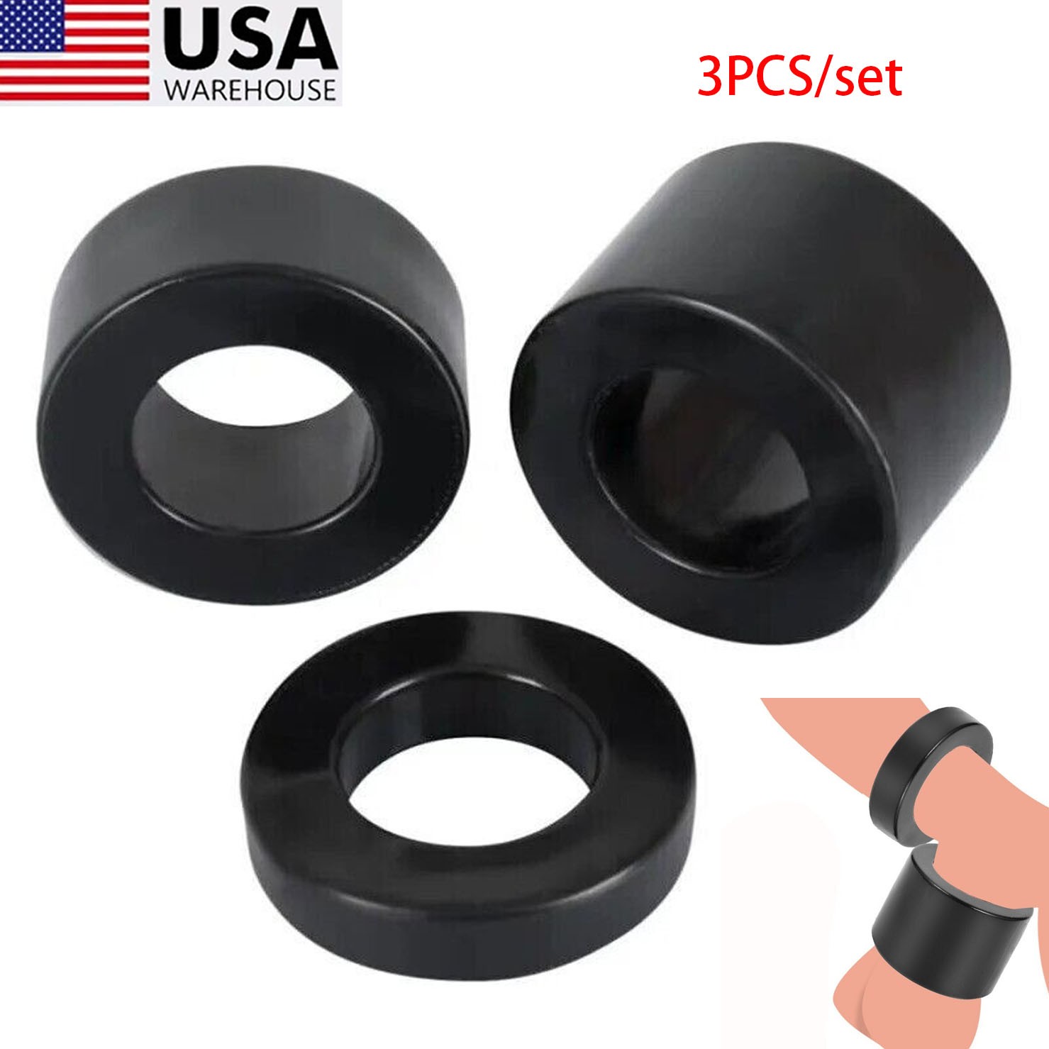 3PCS Male Scrotum Testicle Squeeze Ring Cage Penis-Stretcher-Enhancer Delay Ball