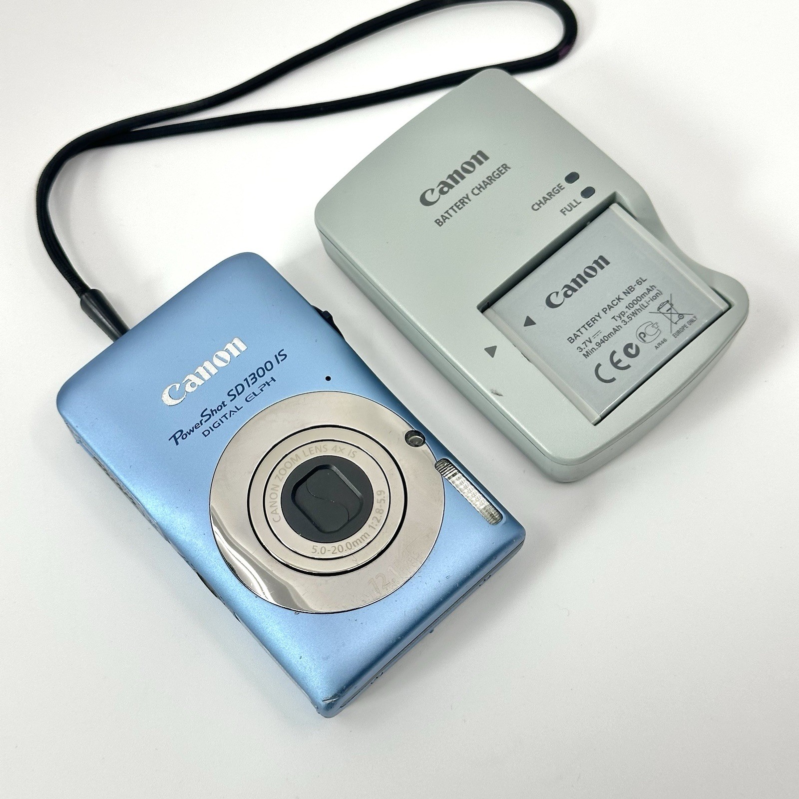 RARE Y2K CANON POWERSHOT SD1300 IS DIGITAL BABY BLUE CAMERA PC1469 TESTED