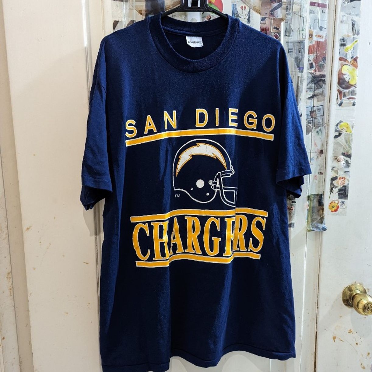Remake San Diego Chargers NFL Football Team Helmet Navy Graphic T shirt HN8043