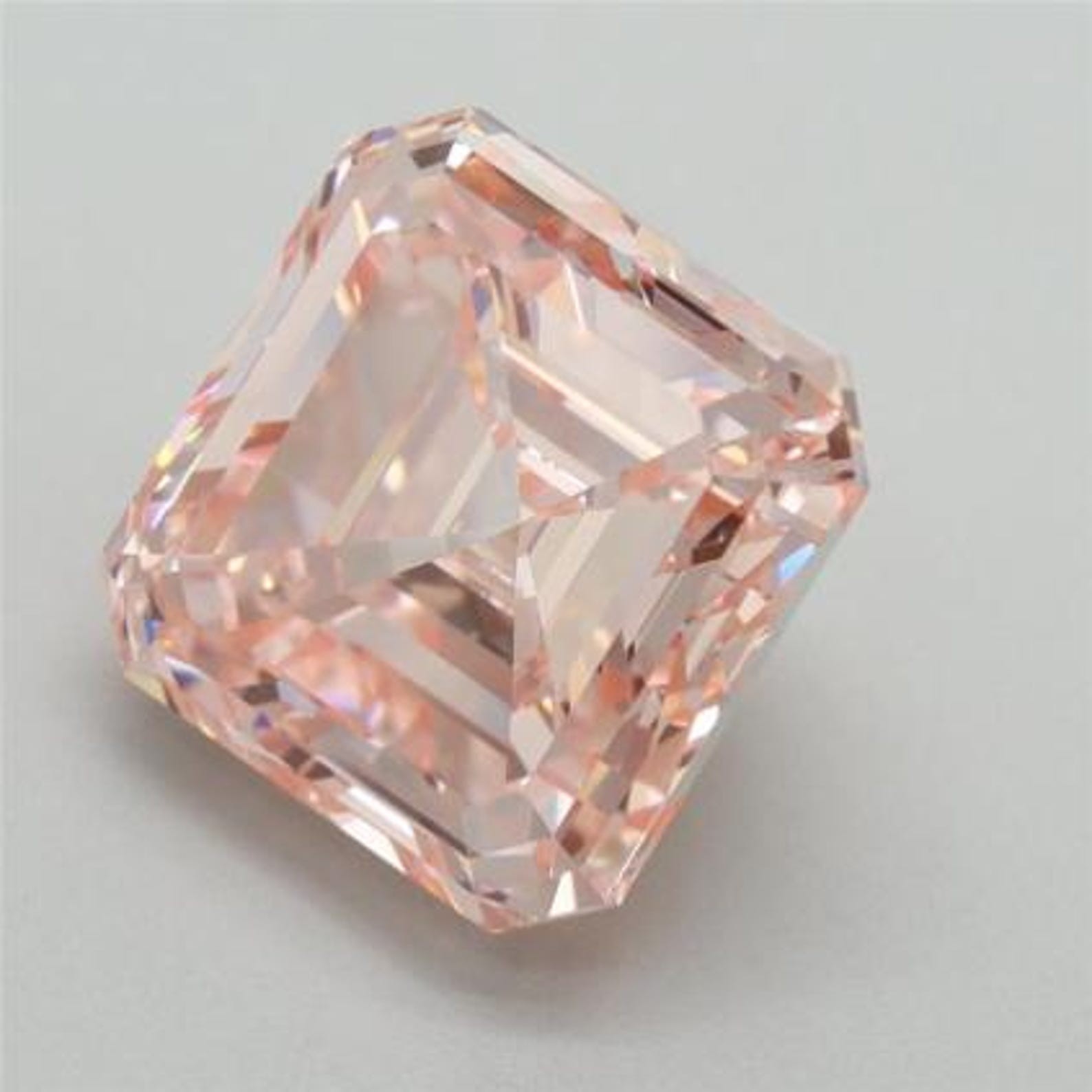 CERTIFIED 8.30 Ct Earth-Mined Natural Peach Diamond Asscher LOOSE VVS1/ 10.5 mm