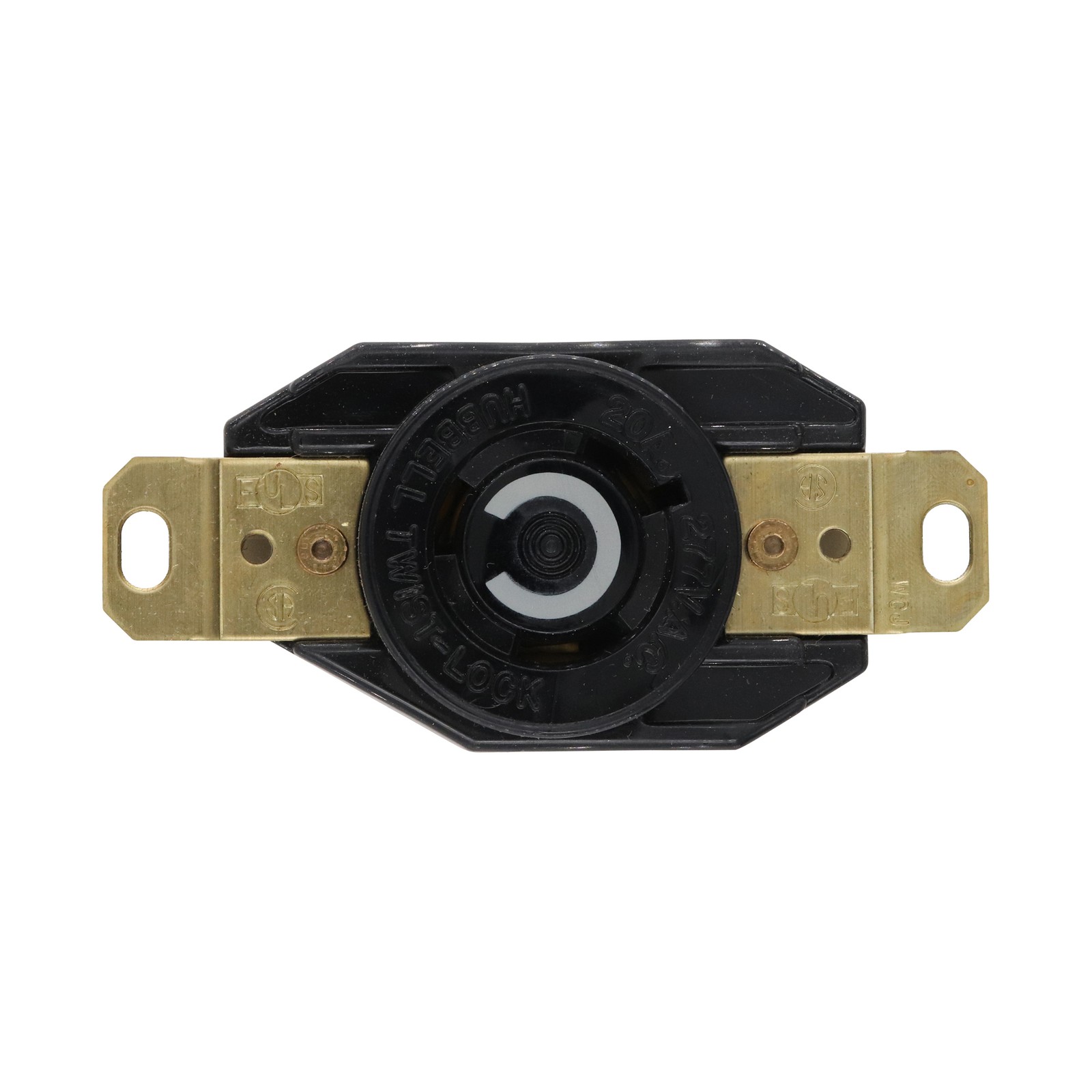 HUBBELL HBL2330 TWIST-LOCK FLUSH RECEPTACLE, 2-POLE, 3-WIRE W/ GROUND, 20A, 277V