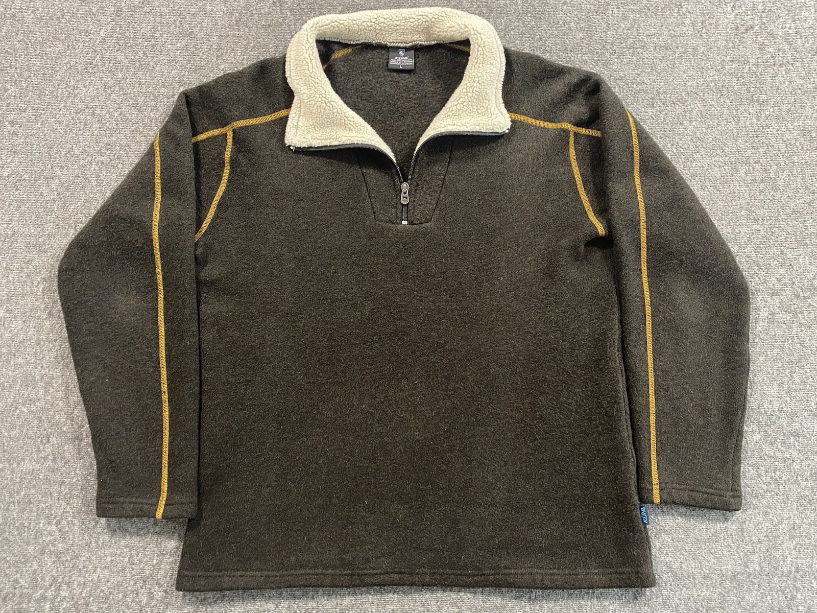 KÜHL Europa 1/4 Zip Sweater Alfpaca Fleece Mens L Pullover Shearling Gorpcore