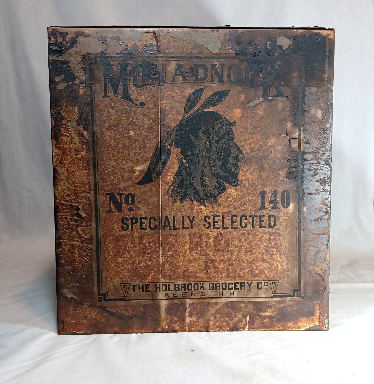 Huge Antique Monadnock Formosa Oolong Metal Tea Bin Keene NH Holbrook Grocery Co