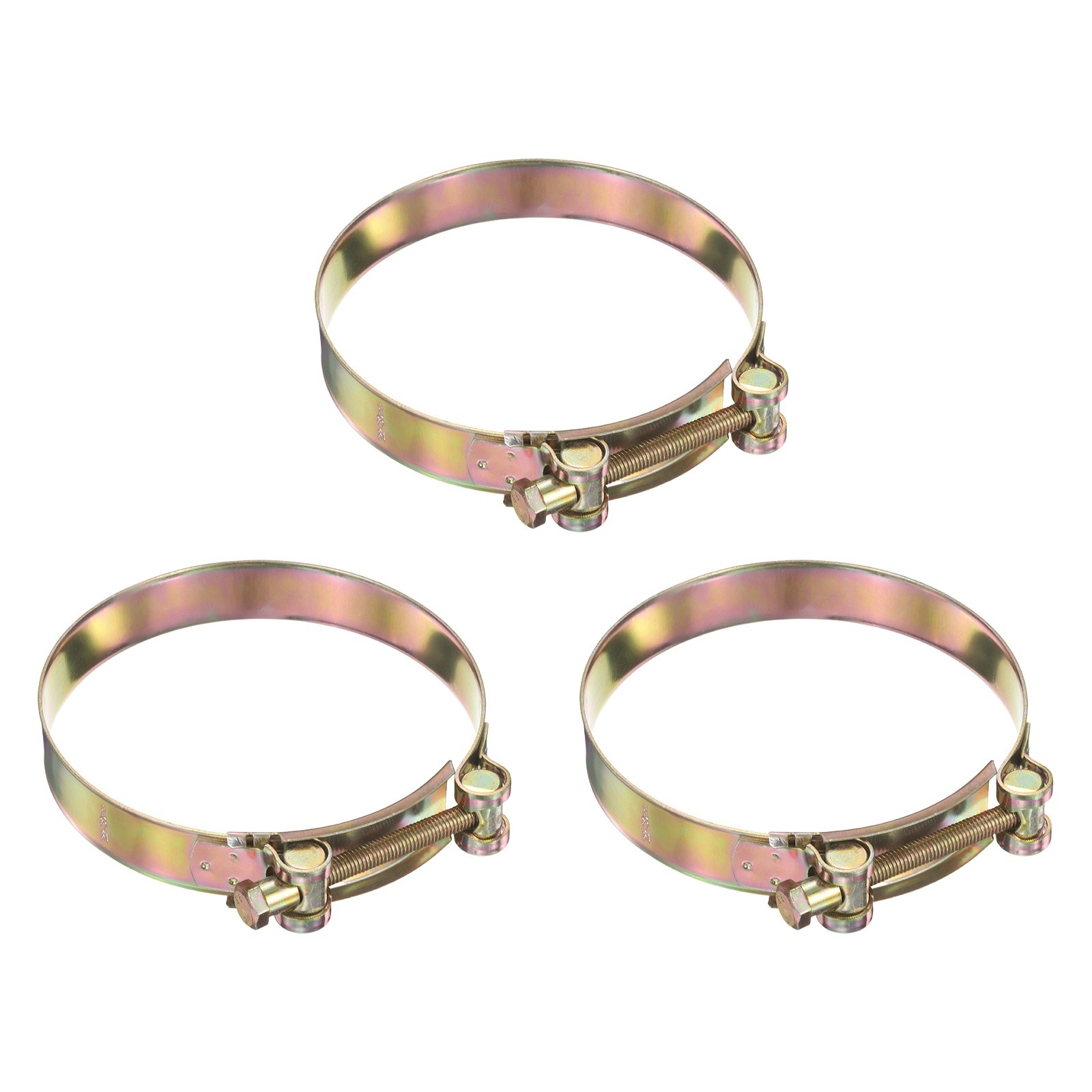 3pcs T-Bolt Hose Clamps 122-130mm Adjustable Intake Radiator Pipe Clamp