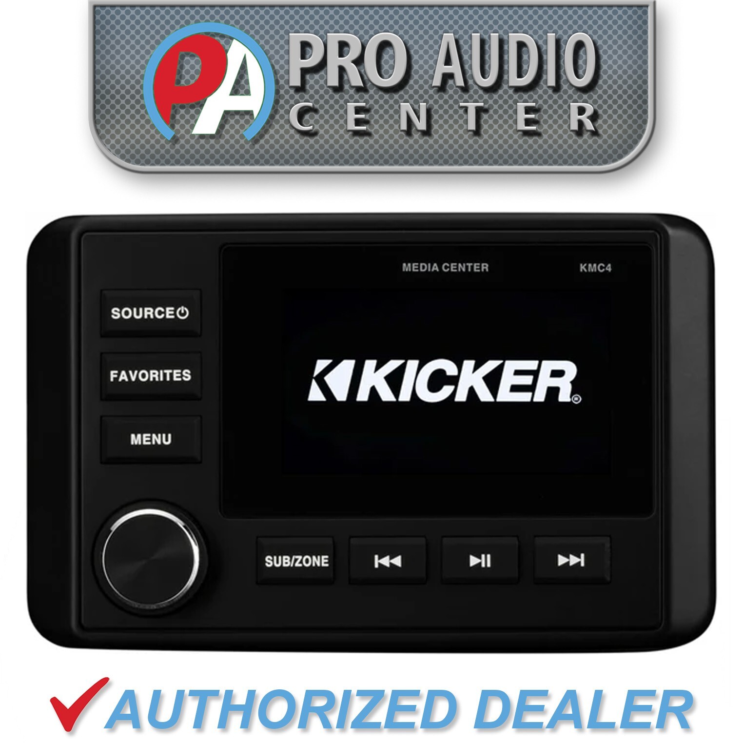51KMC4 KICKER Marine Dual-Zone Media Center Receiver w/Bluetooth/AM/FM/WB/USB