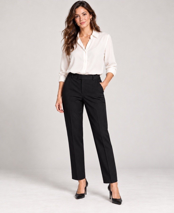 Helmut Lang Women’s Wool Blend Black Straight Leg Pants Sz 2 Silk Lined Career