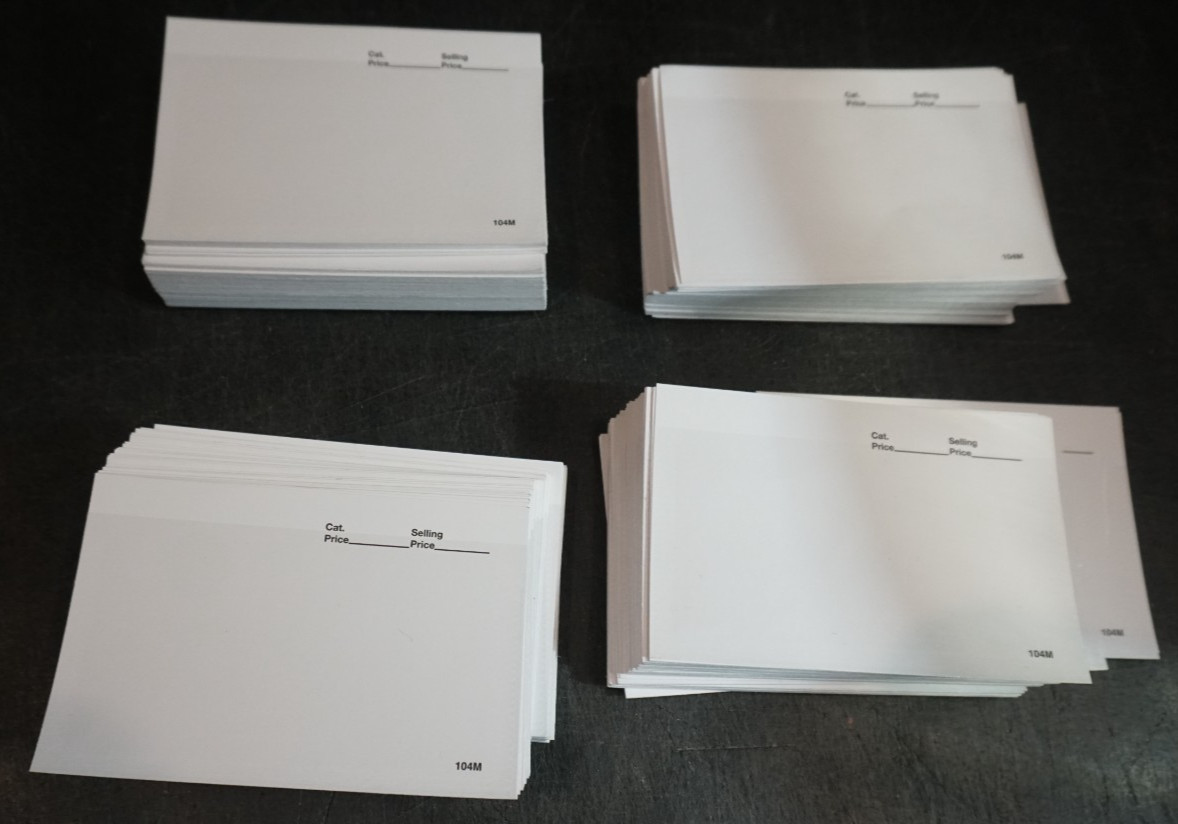 400 Stamp Dealer Cards White Background with Clear Window