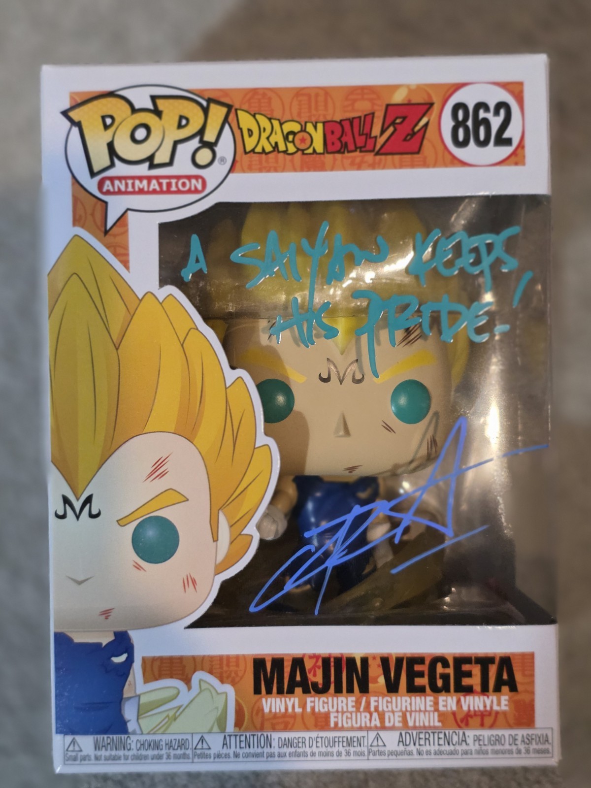 Funko Pop DragonBallz Chris Sabat signed Majin Vegeta #862 Auto Auth Hard Case Funko Pop DragonBallz Chris Sabat signed Majin Vegeta #862 Auto Auth Hard Case