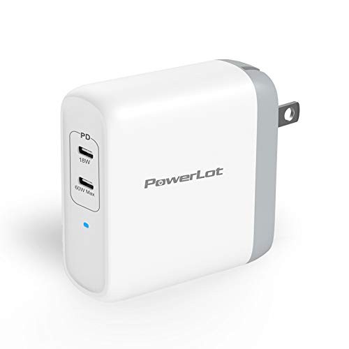 PowerLot 68W USB-C 2-Port GaN Charger – Fast Wall Charger for Apple Devices