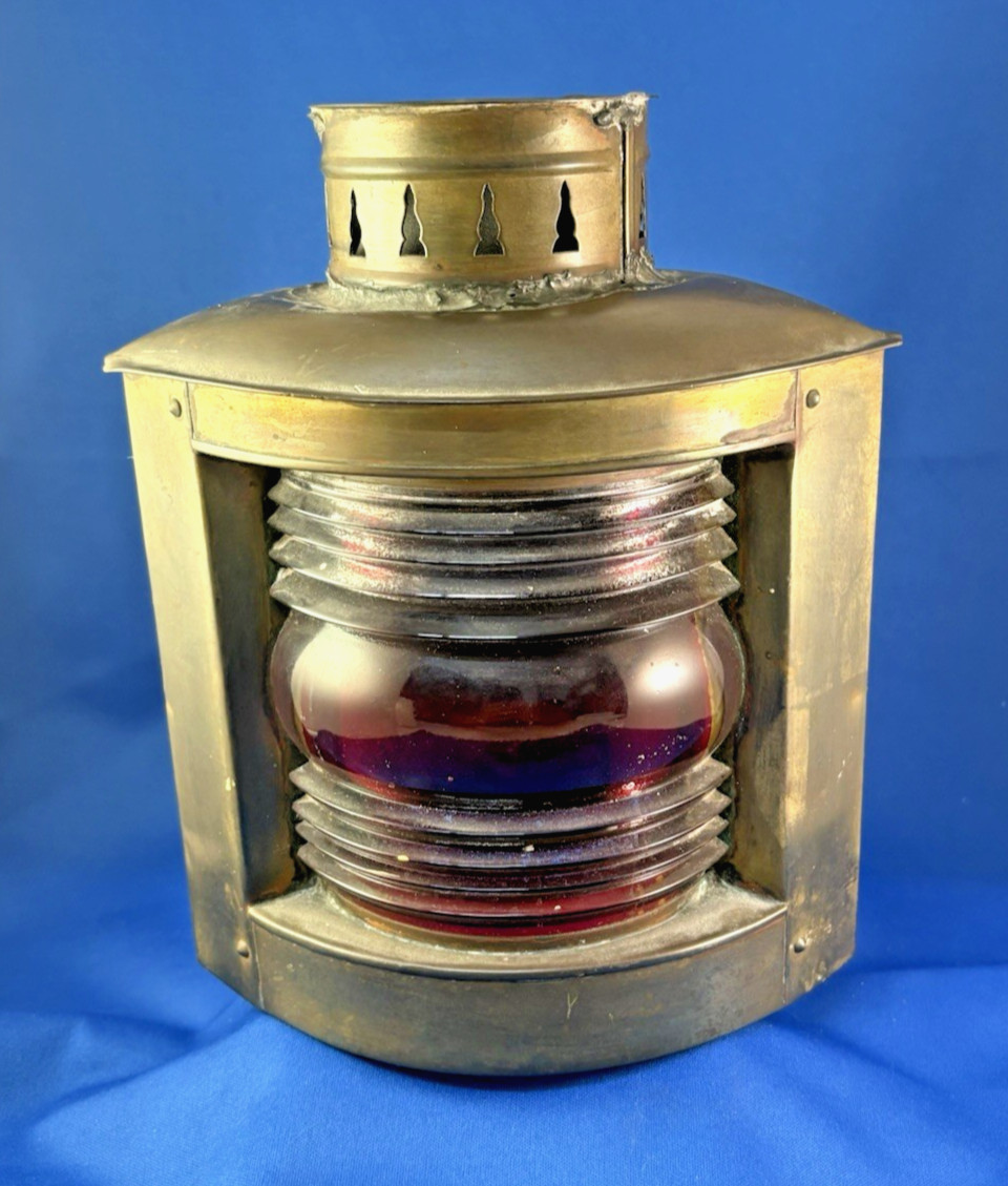 Vintage Brass Perko Boat Ship Navigation Red Port Light