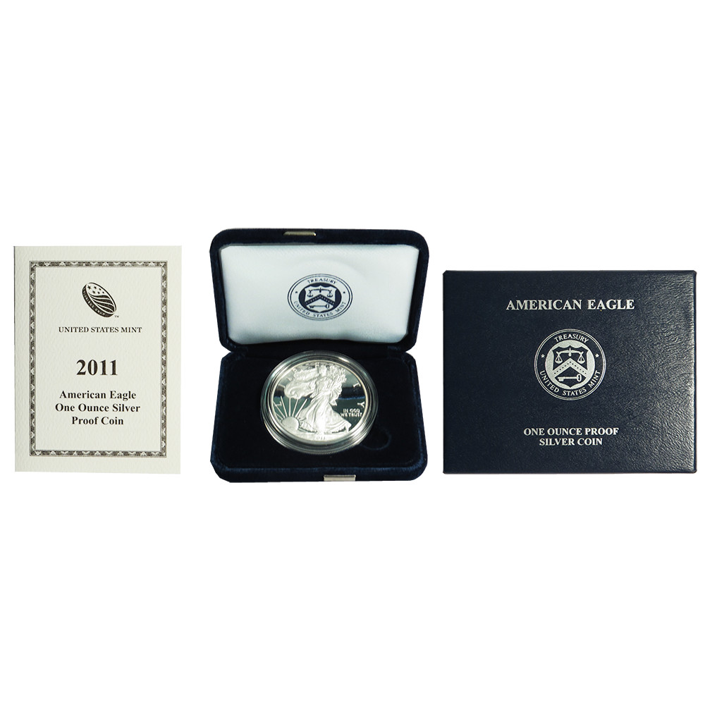 2011-W Proof $1 American Silver Eagle Box, OGP & COA 2011-W Proof $1 American Silver Eagle Box, OGP & COA