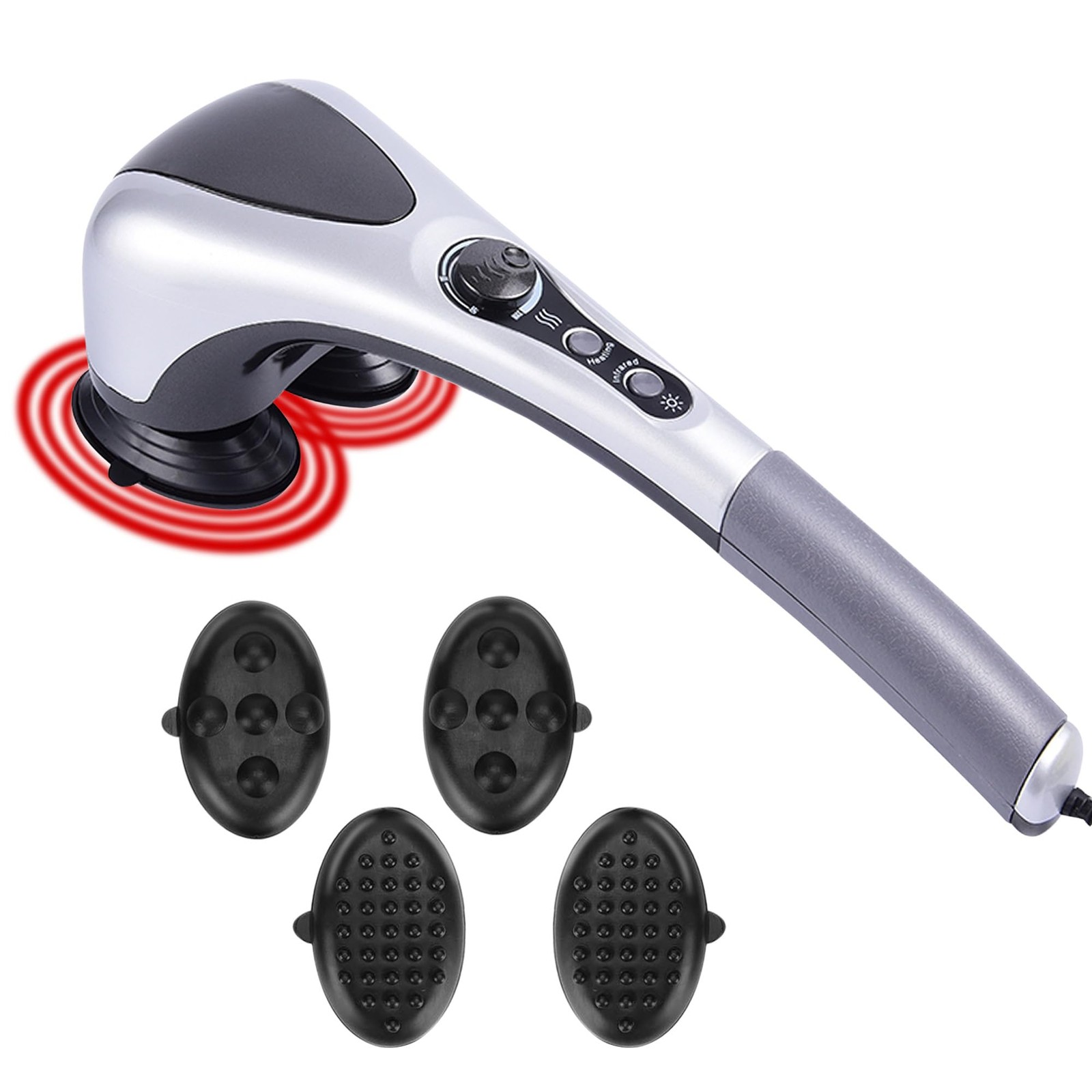 Electric Dual Head Heavy Hammer Massager, Handheld Heated Massage, for Deep T...