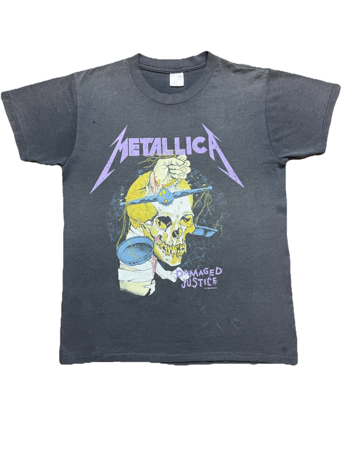 Metallica Vintage 80s Damaged Justice 1988 Tour Pushead Mens Large Single Stitch Metallica Vintage 80s Damaged Justice 1988 Tour Pushead Mens Large Single Stitch