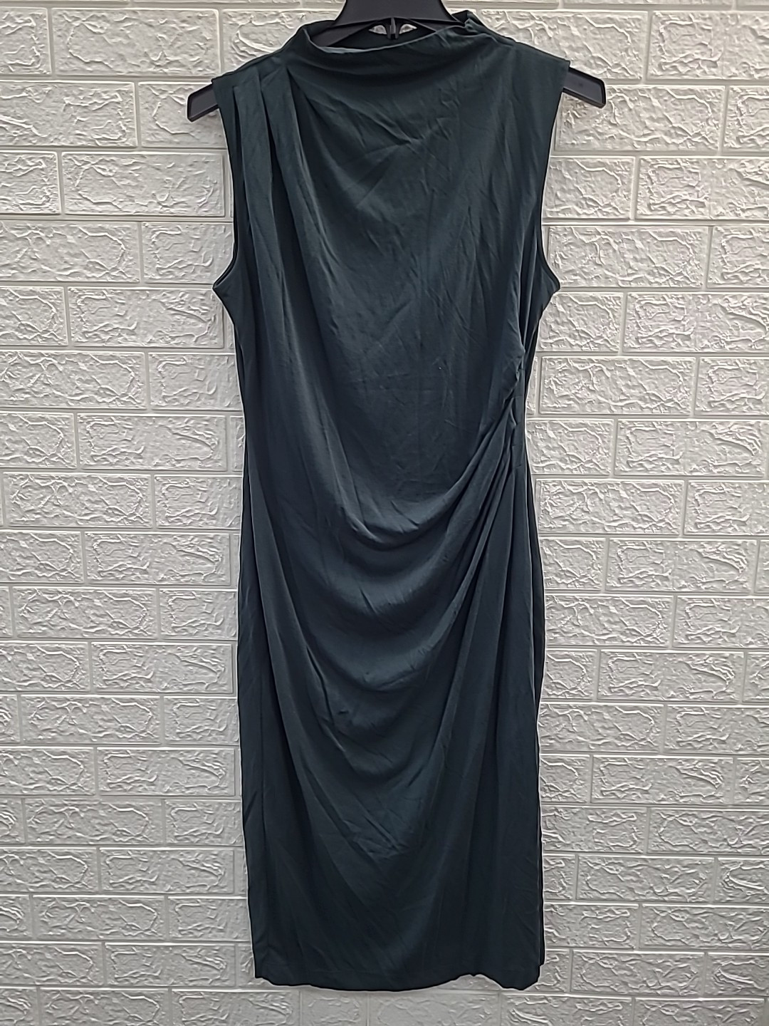 New Reiss Beaux Drape Sleeveless Midi Dress Green Size Large