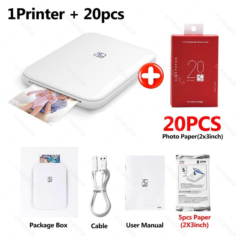 Hprt Mt53 Portable Mni Mobile Pocket Printer Bt Wireless Photo Printer