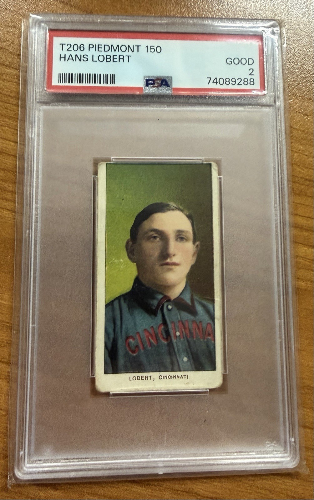 ⚾️ 1909-11 T206 Piedmont - Hans Lobert - Reds - Portrait - PSA 2 GD