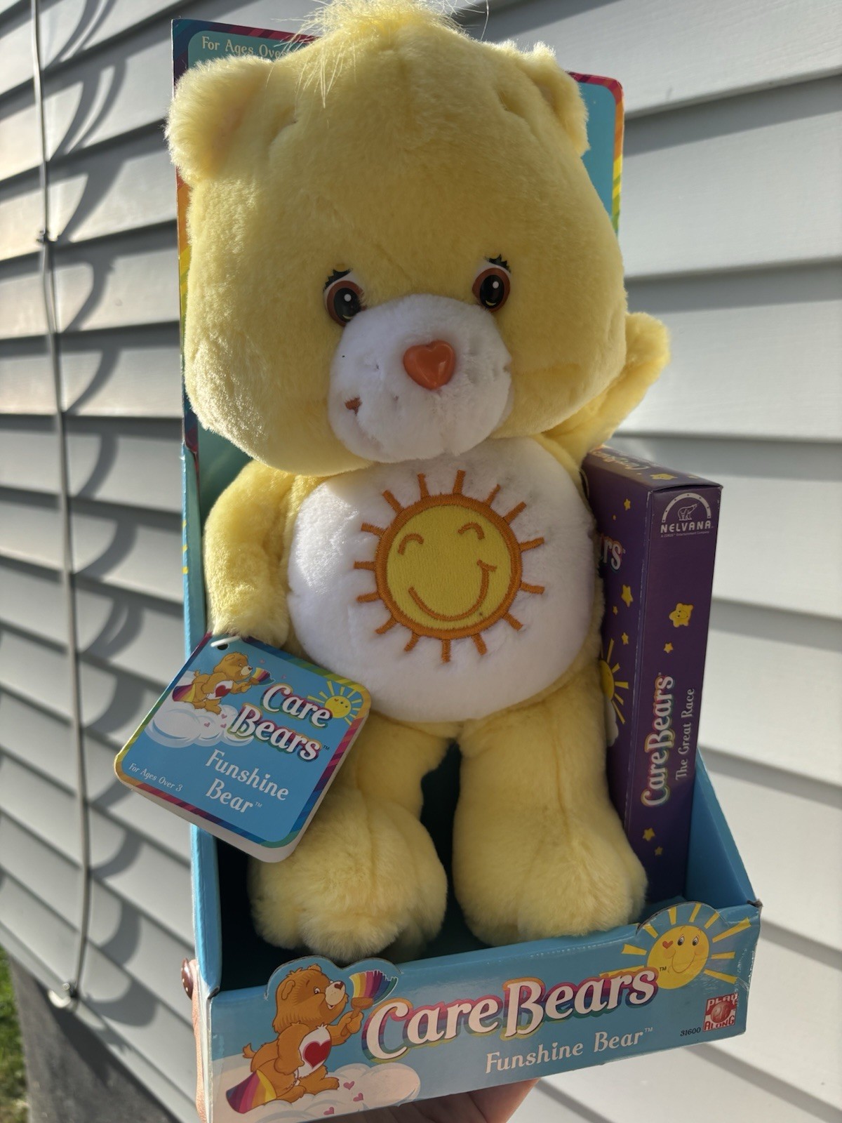 2002 Vintage Care Bears Funshine Bear 13” Plush with VHS in Box 2002 Vintage Care Bears Funshine Bear 13” Plush with VHS in Box