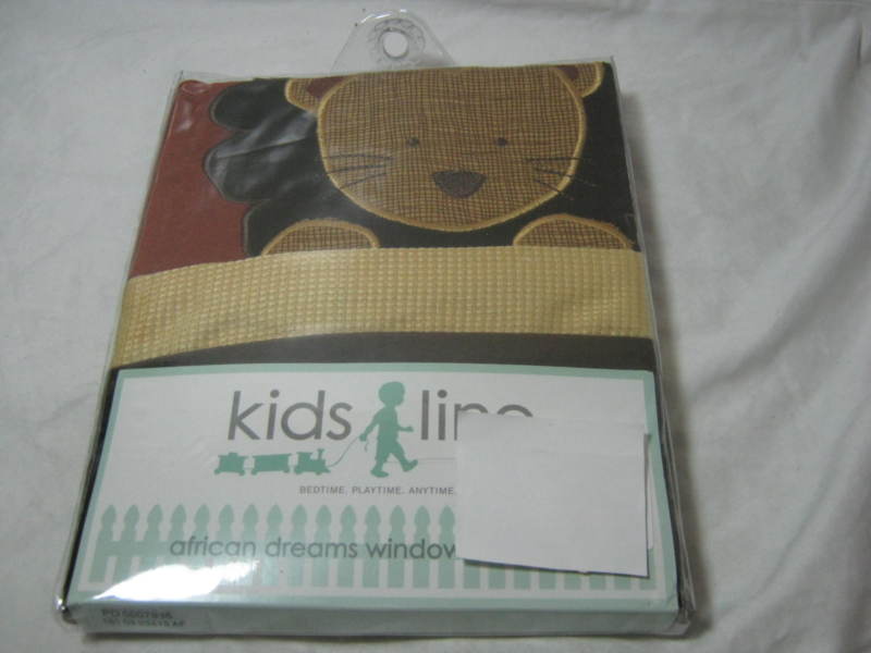 NEW KIDS LINE AFRICAN DREAMS WINDOW VALANCE BROWN TIGER NIP
