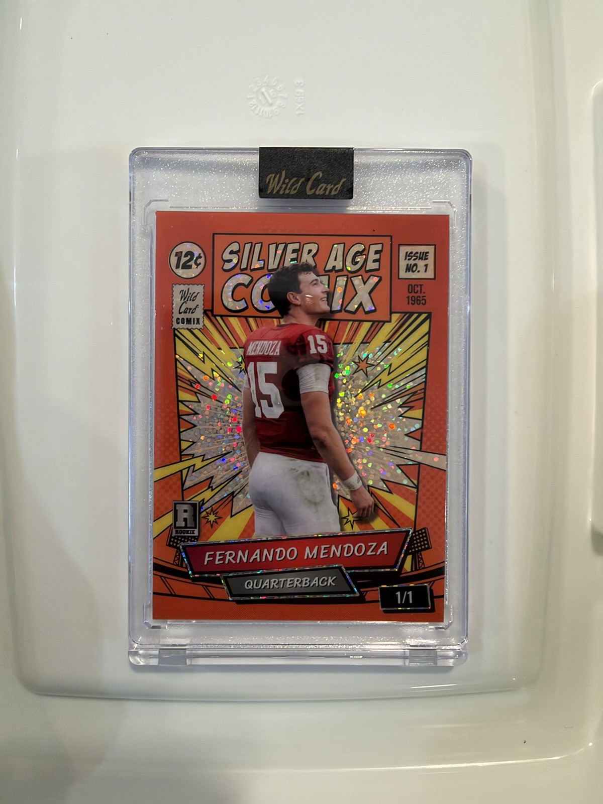 Fernando Mendoza 2025 Wild Card Comix Silver Rookie Card numbered 1/1 Fernando Mendoza 2025 Wild Card Comix Silver Rookie Card numbered 1/1