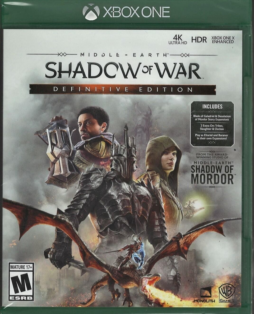Middle-Earth: Shadow of War Definitive Edition Xbox One (Brand New Factory Seale