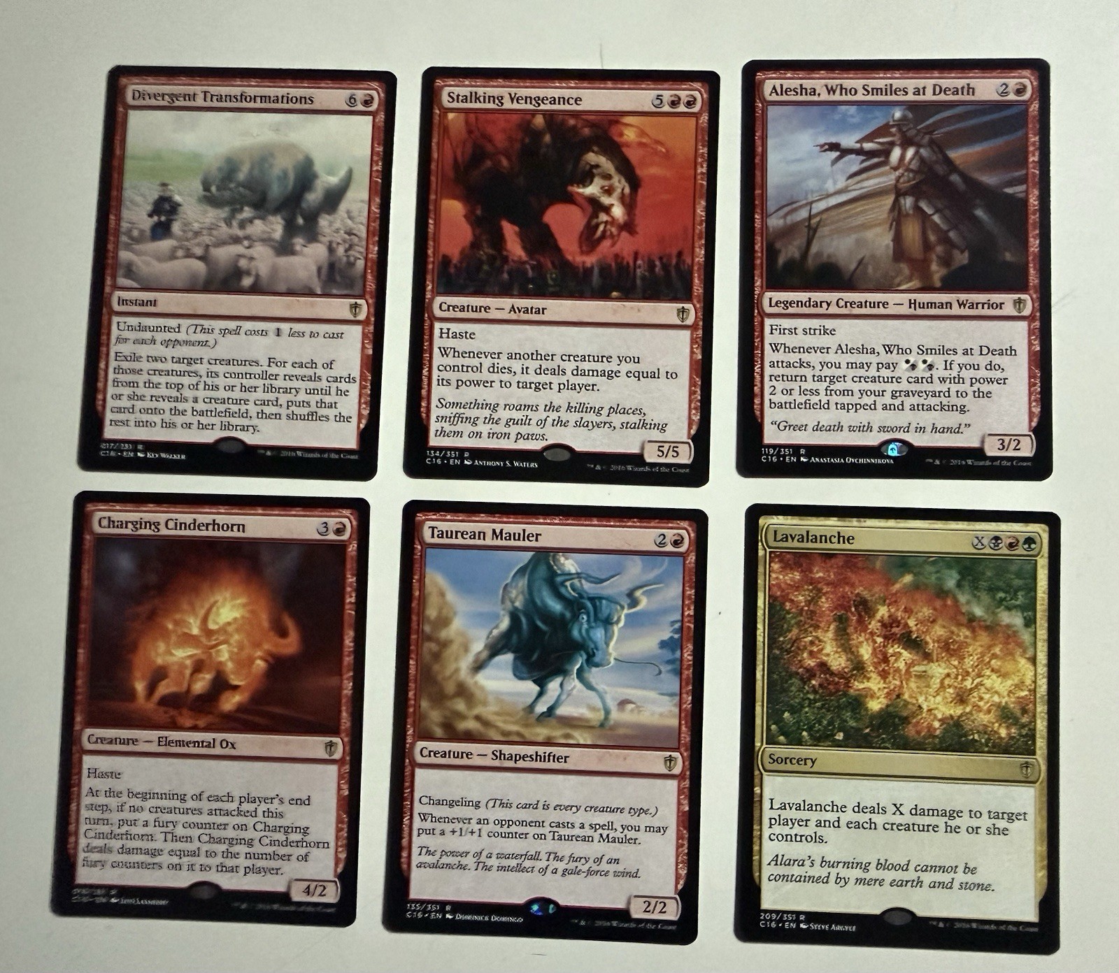MTG Commander 2016 C16 Lot of 6 Taurean Mauler Alesha NM