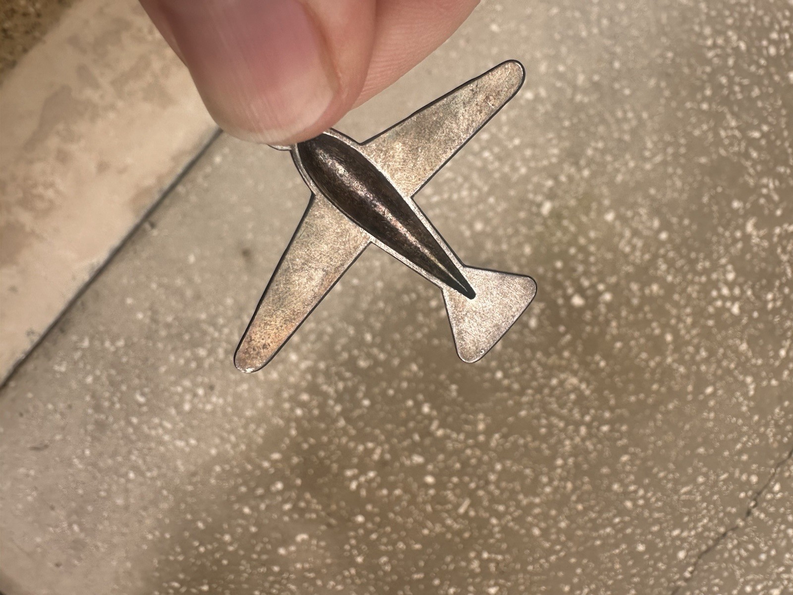 Pewter Vintage Jet Glider Airplane Pendent, Ornament, Charm