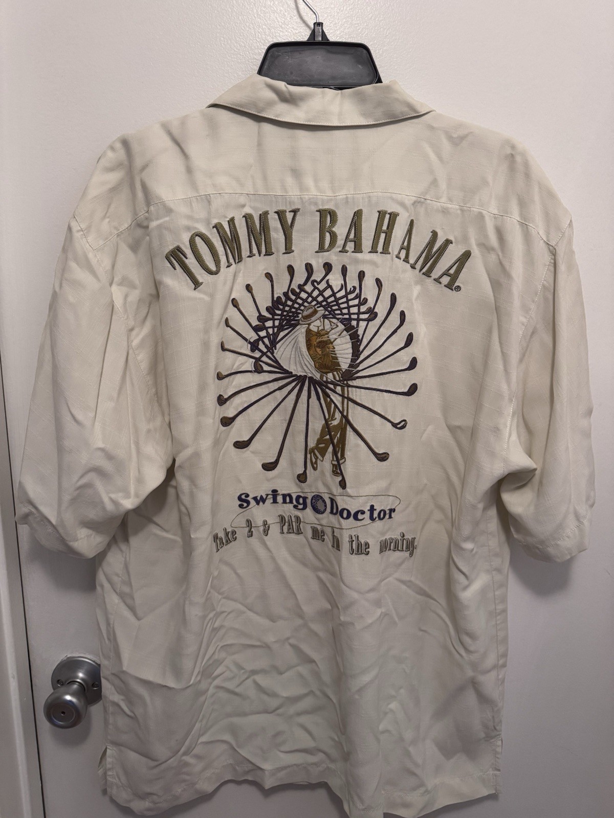Tommy Bahama Swing Doctor Vtg Camp Shirt Mens Medium Short Sleeve Button Up