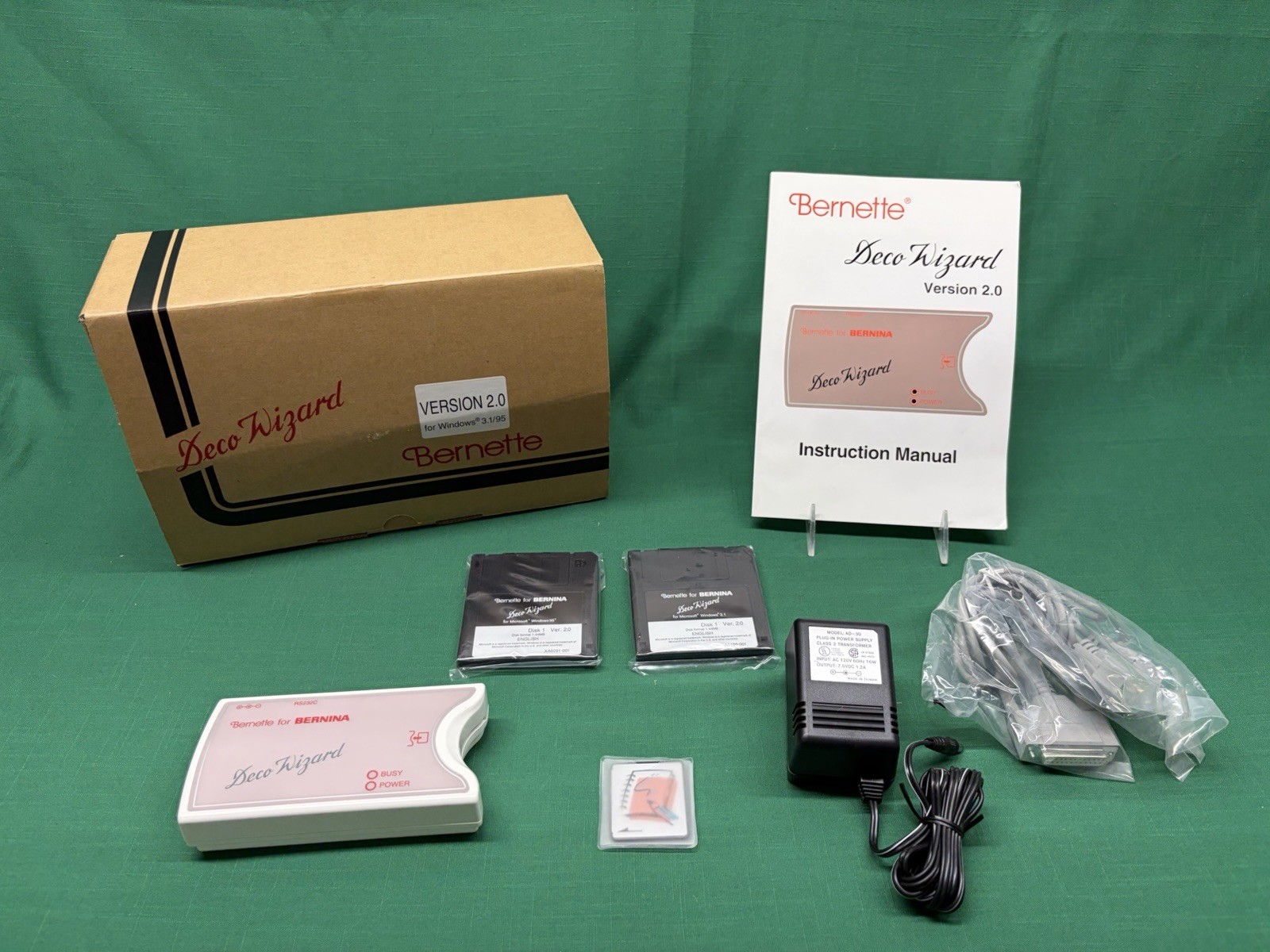 Bernette for Bernina Deco Wizard Floppy Disk Reader, Cords, Disks & Manuals