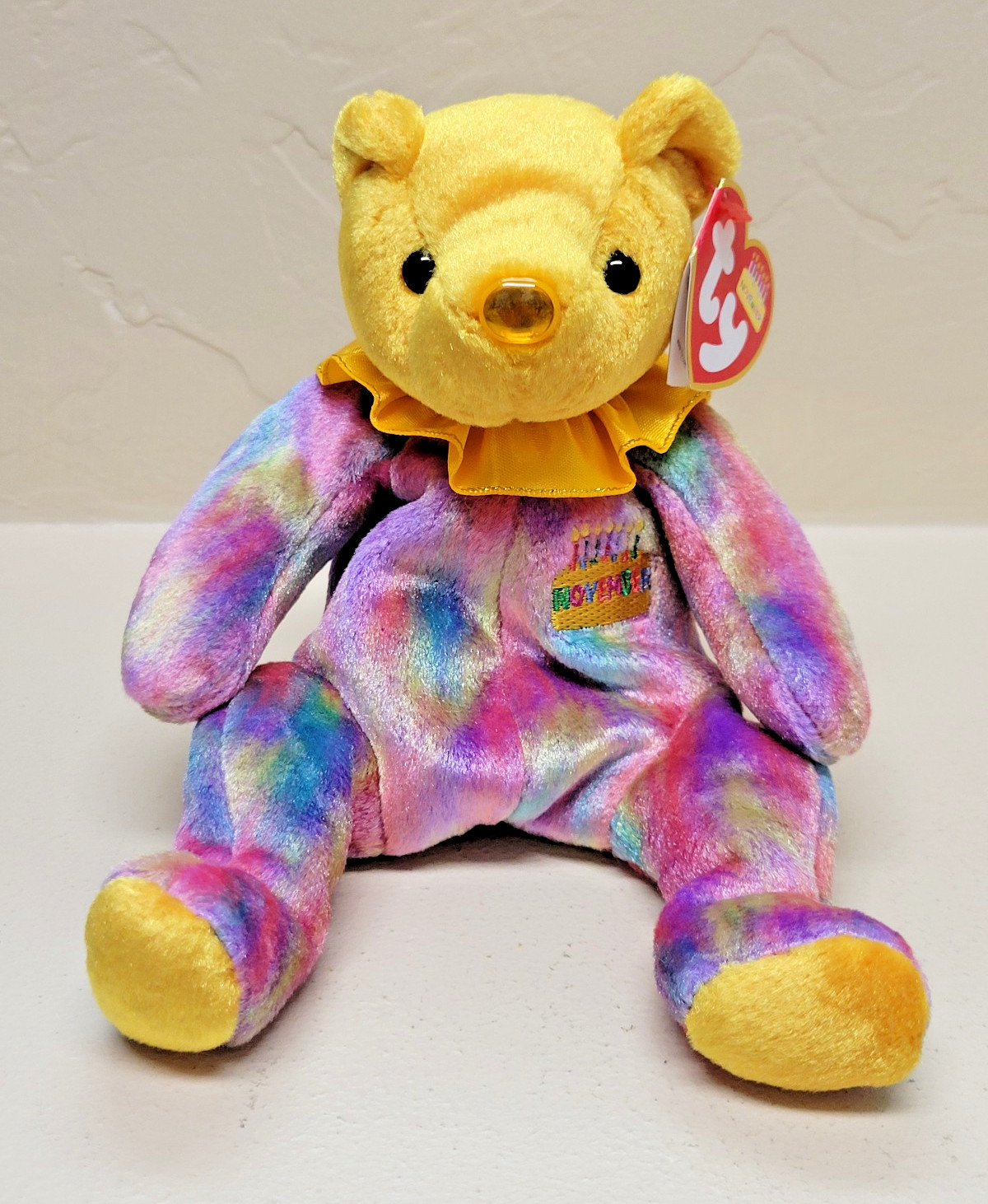 Ty Birthday Beanie TOPAZ - NOVEMBER with Neck Ruffle Birthday Bear MWMT Ty Birthday Beanie TOPAZ - NOVEMBER with Neck Ruffle Birthday Bear MWMT