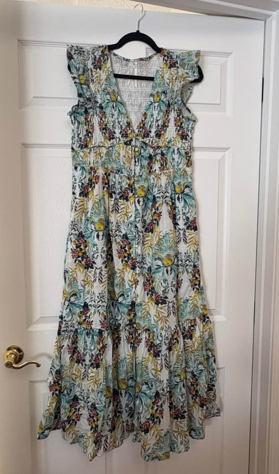 The Peregrine Midi Dress by Anthropologie - Smocked Maxi Dress Size S