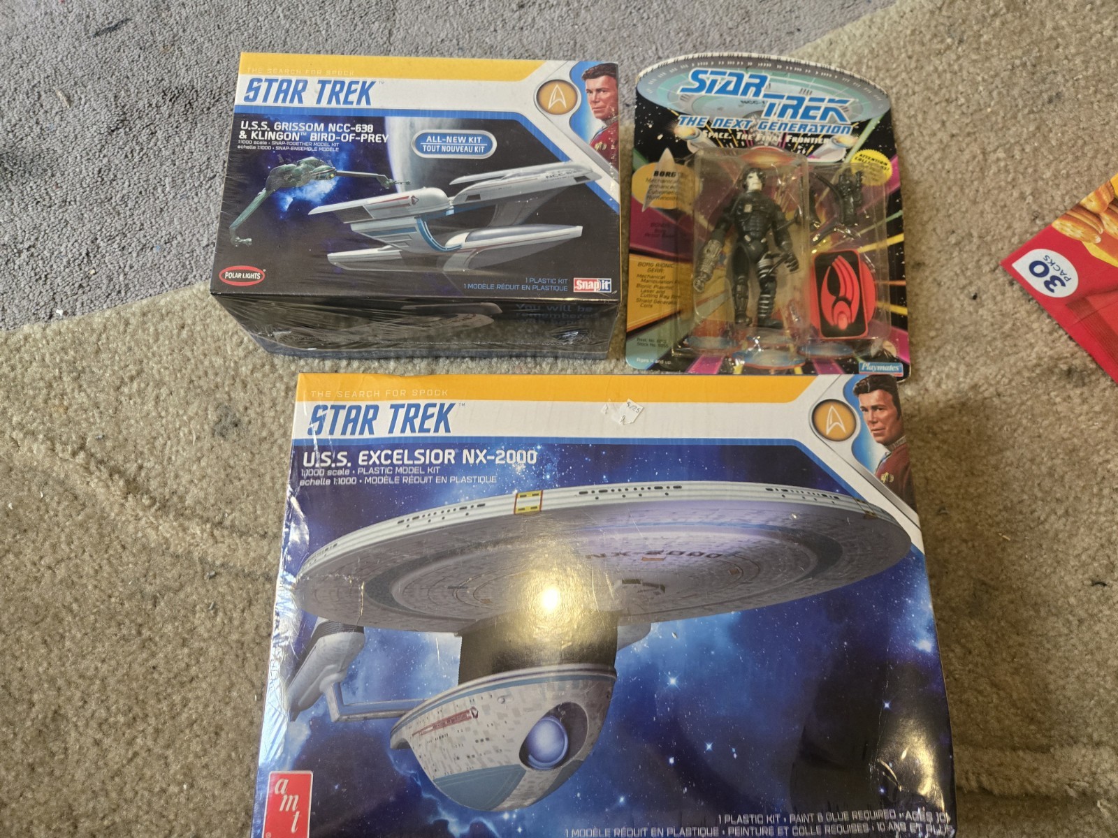 AMT Star Trek Excelsior & Polar Lights Grissom Model + Borg Figure New AMT Star Trek Excelsior & Polar Lights Grissom Model + Borg Figure New