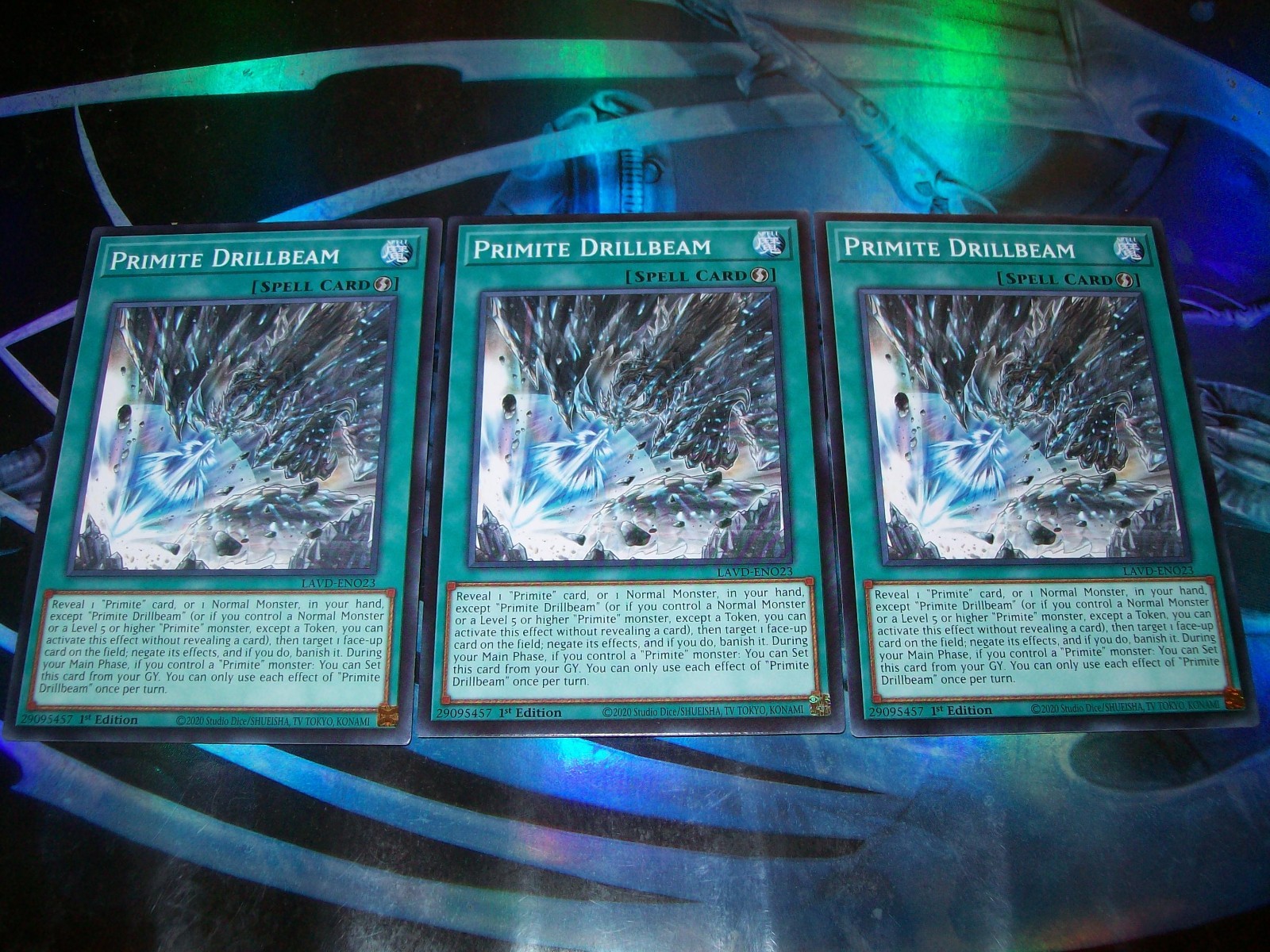 3x Primite Drillbeam 1st Edition Common LAVD-ENO23 Yu-Gi-Oh