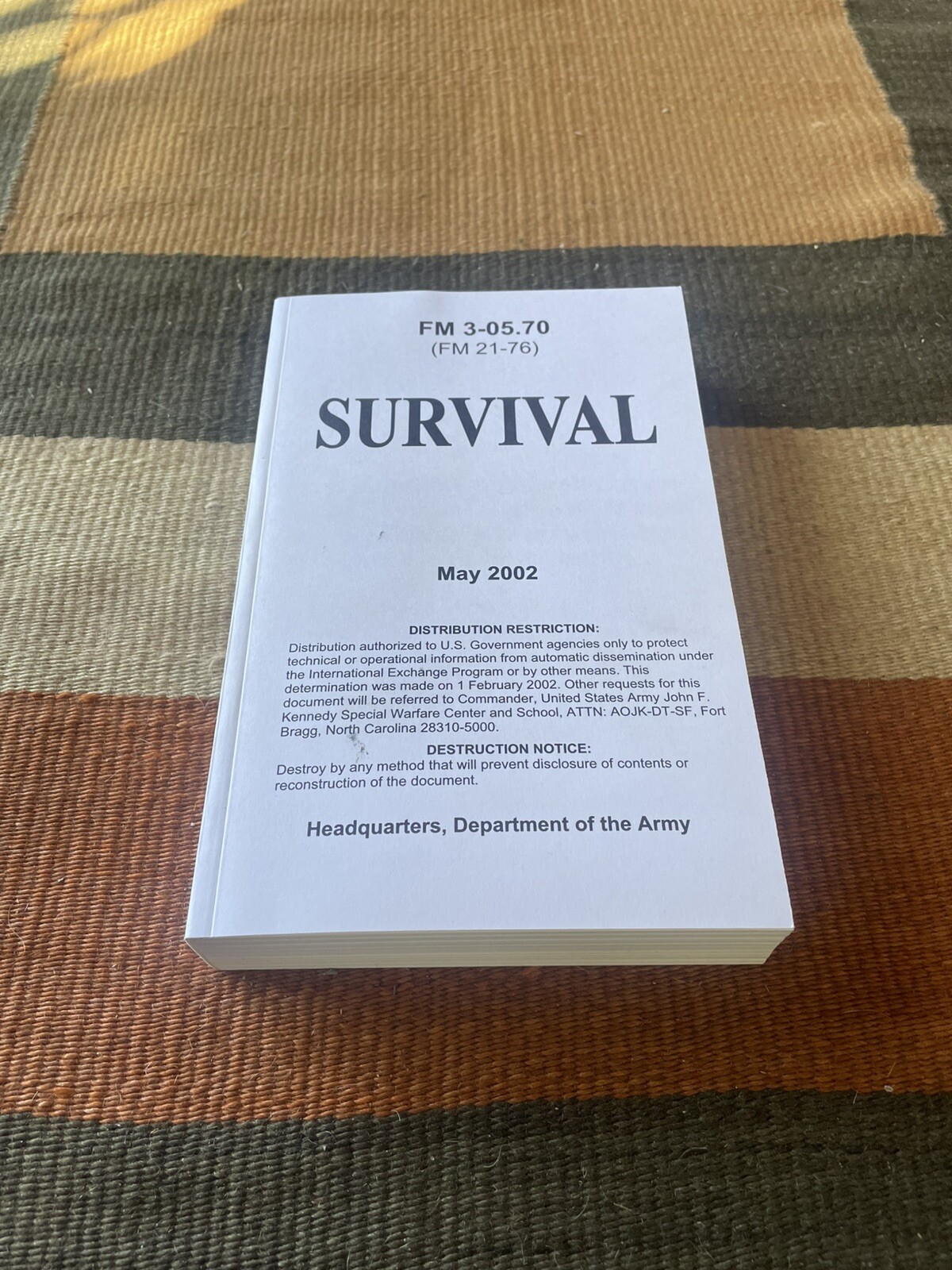 Newest issue Military Survival manual FM 21-76 real military issue Newest issue Military Survival manual FM 21-76 real military issue