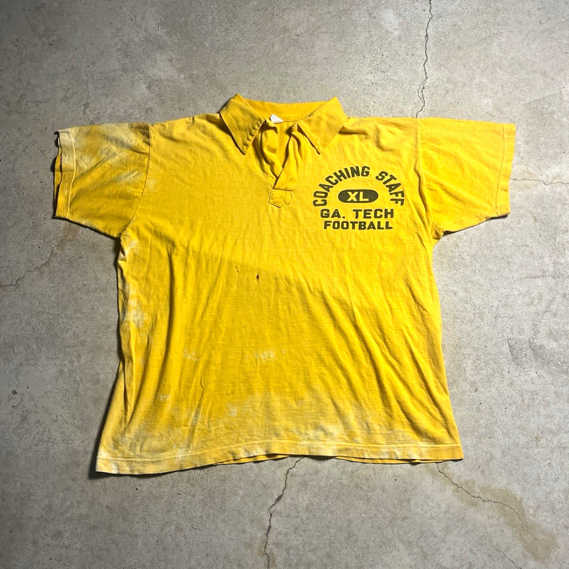 Vintage 1950s Loopcollar Waterprint Staff Issued GA Tech Football Coaching Polo