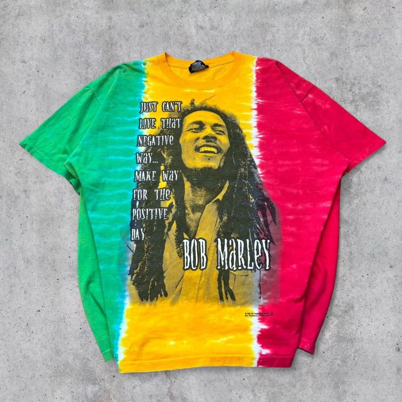 Zion Rootswear Bob Marley T-Shirt Size 1X 1999 Tie Dye Vintage