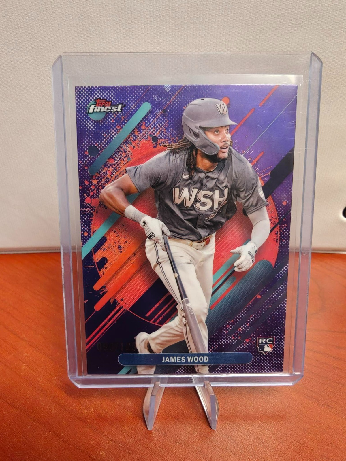 2025 Topps Finest - Rare James Wood #300 Purple Refractor /125 (RC)
