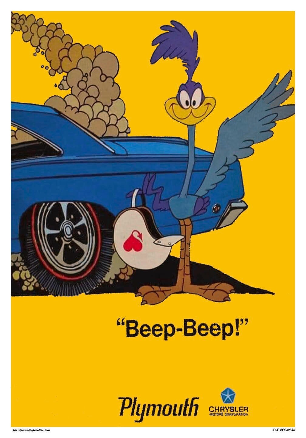 Plymouth Beep Beep Road Runner D33 | POSTER 18 X 24 INCH | Classic car