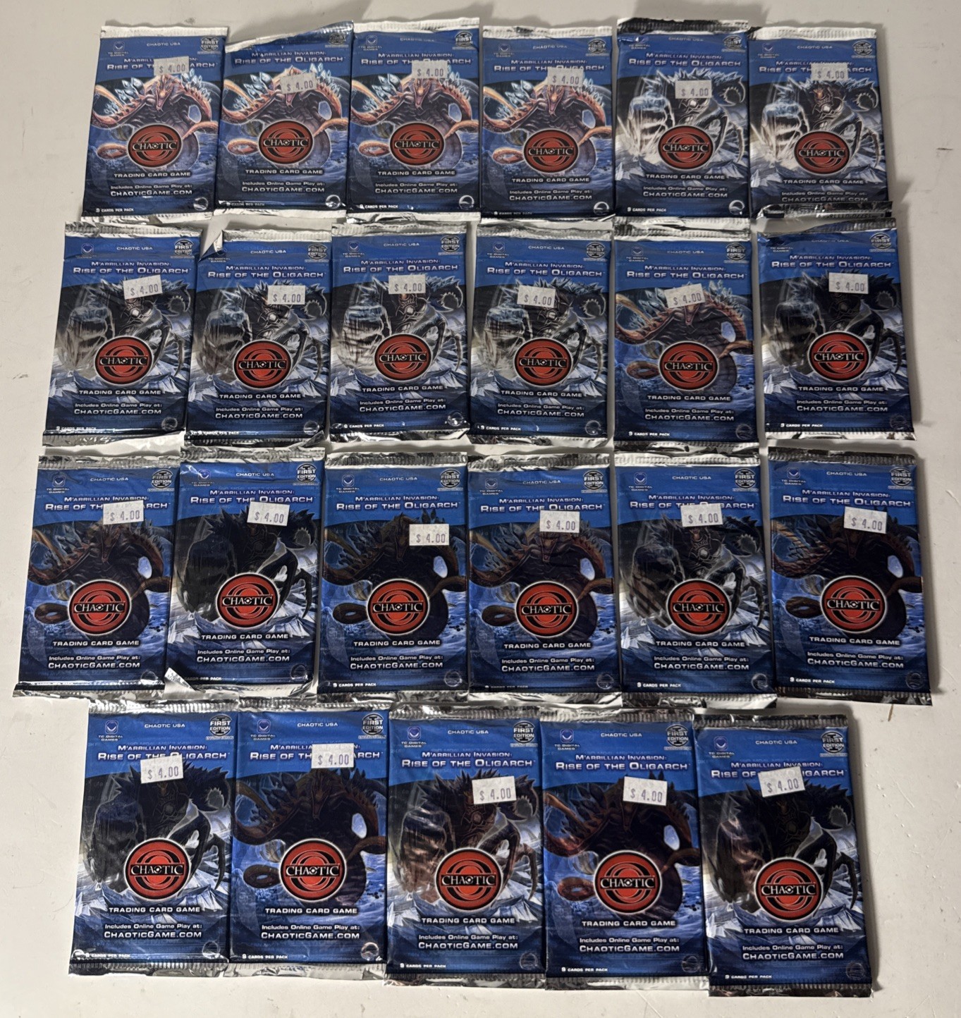 Chaotic TCG - M\'arrillian Invasion Rise of the Oligarch 23 Booster Packs 1st Ed.