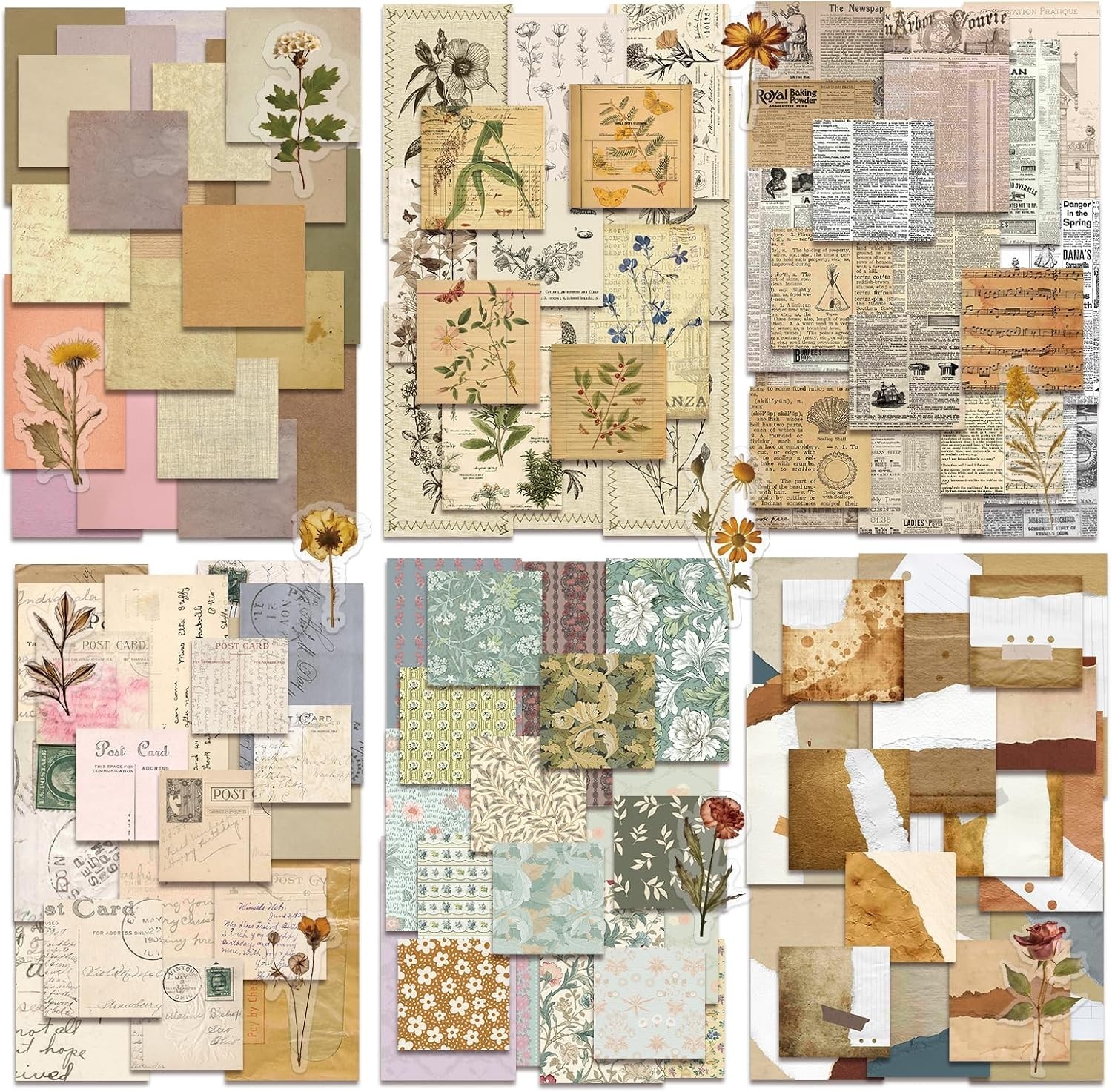 450PCS Vintage Scrapbook Supplies Kit Junk Journal Floral Stickers Planner DIY 450PCS Vintage Scrapbook Supplies Kit Junk Journal Floral Stickers Planner DIY
