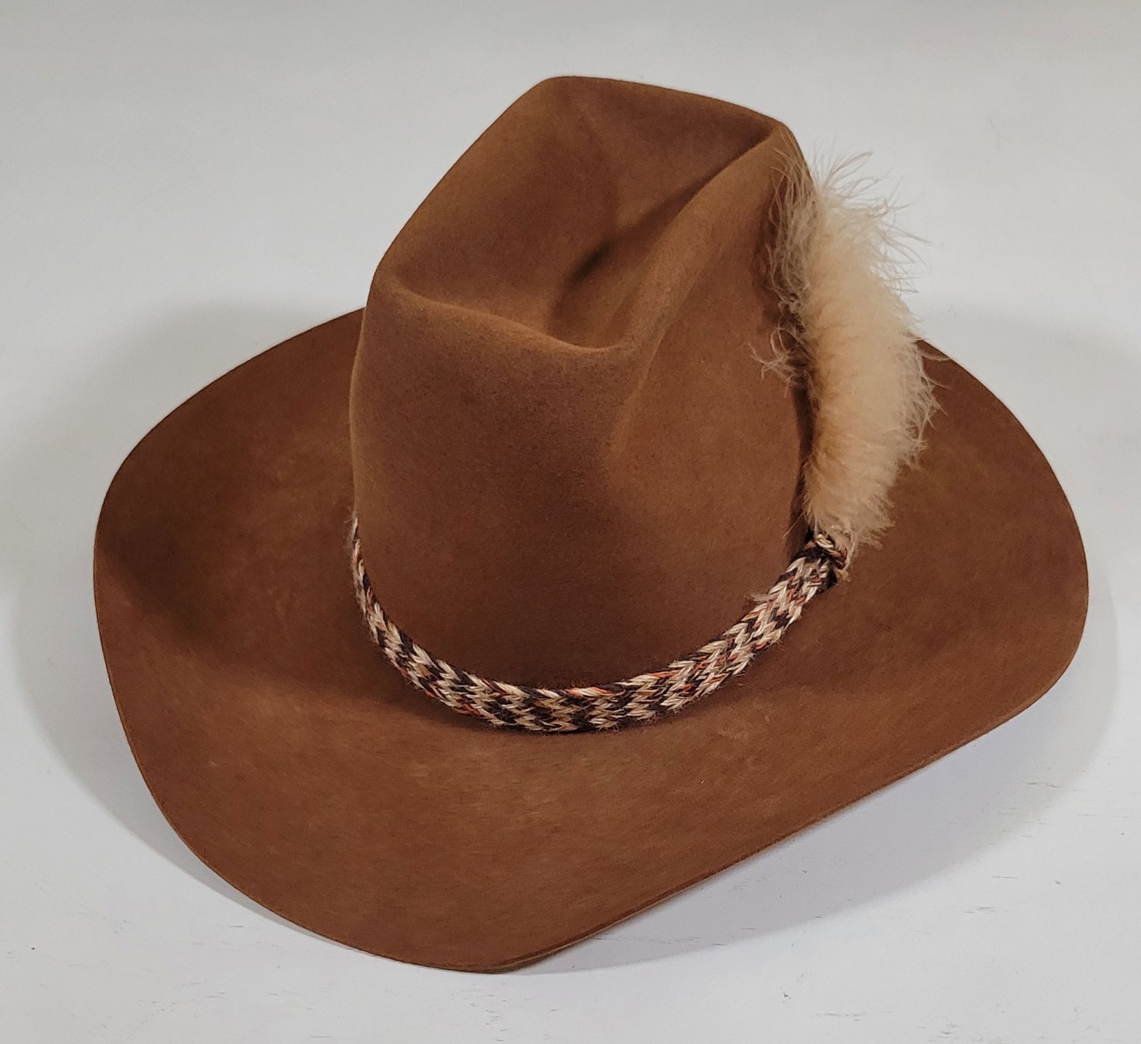 Vtg Bailey New West Brown Felt USA Made Cowboy Western Rancher Rodeo Hat Size 7