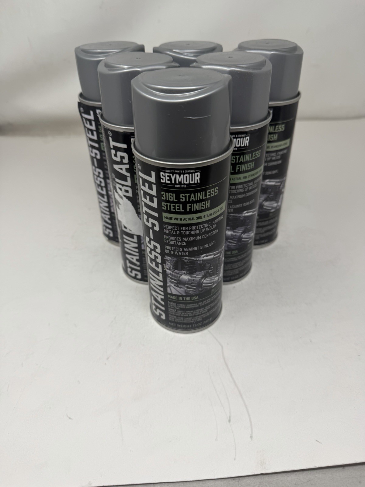SEYMOUR Stainless Steel Blast 316L Aerosol Spray Paint 12oz US-made Case of 6