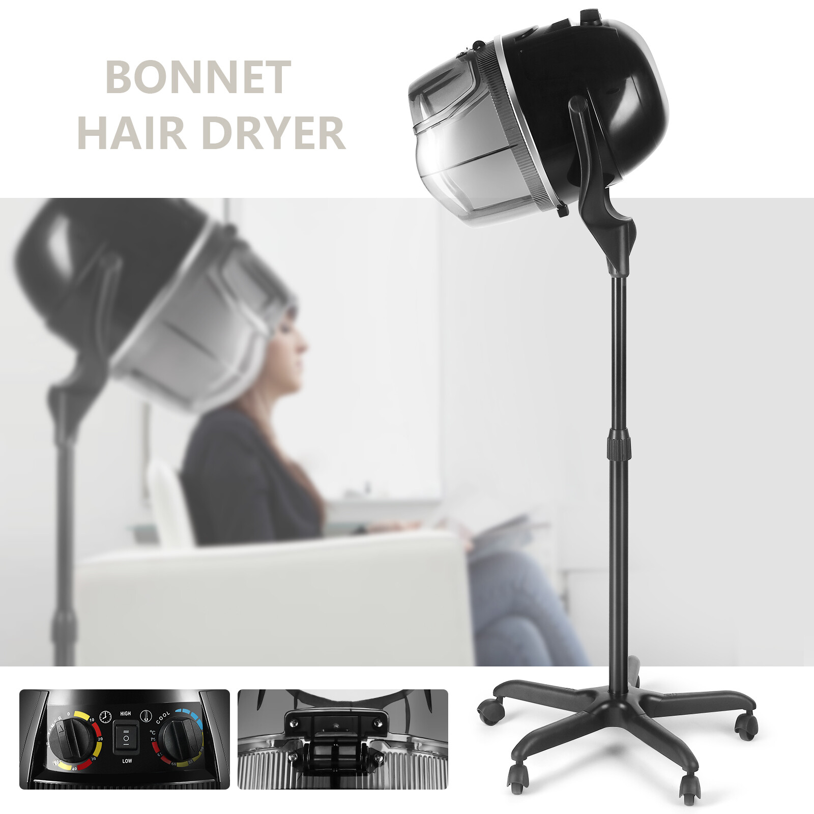 Professional Hair Dryer Stand Up Bonnet Hood Hairdressing Salon Beauty Styling Professional Hair Dryer Stand Up Bonnet Hood Hairdressing Salon Beauty Styling