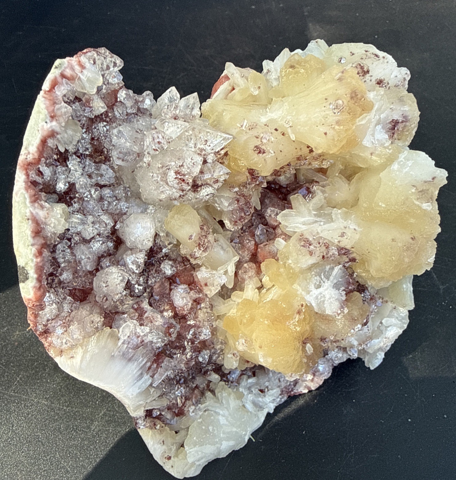 2.5 Lb Natural Diamond Apophylite W/ Stilbite & Red Hematite Specimen Minerals