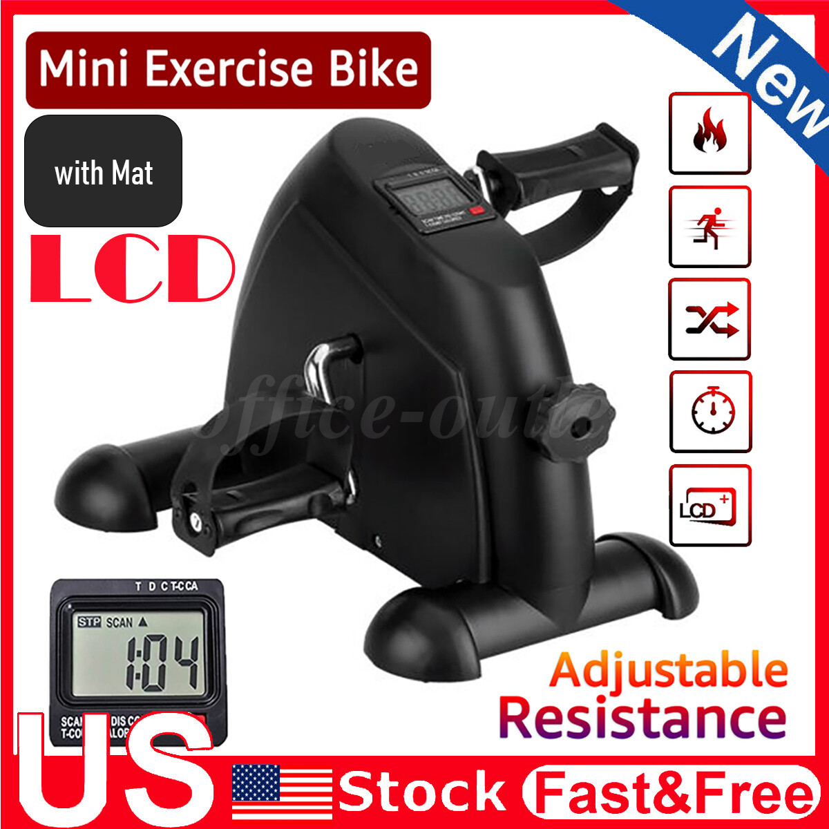 Mini Exercise Bike Under Desk Pedal Exerciser Cycle Arm Leg Peddler LCD Gift Mini Exercise Bike Under Desk Pedal Exerciser Cycle Arm Leg Peddler LCD Gift